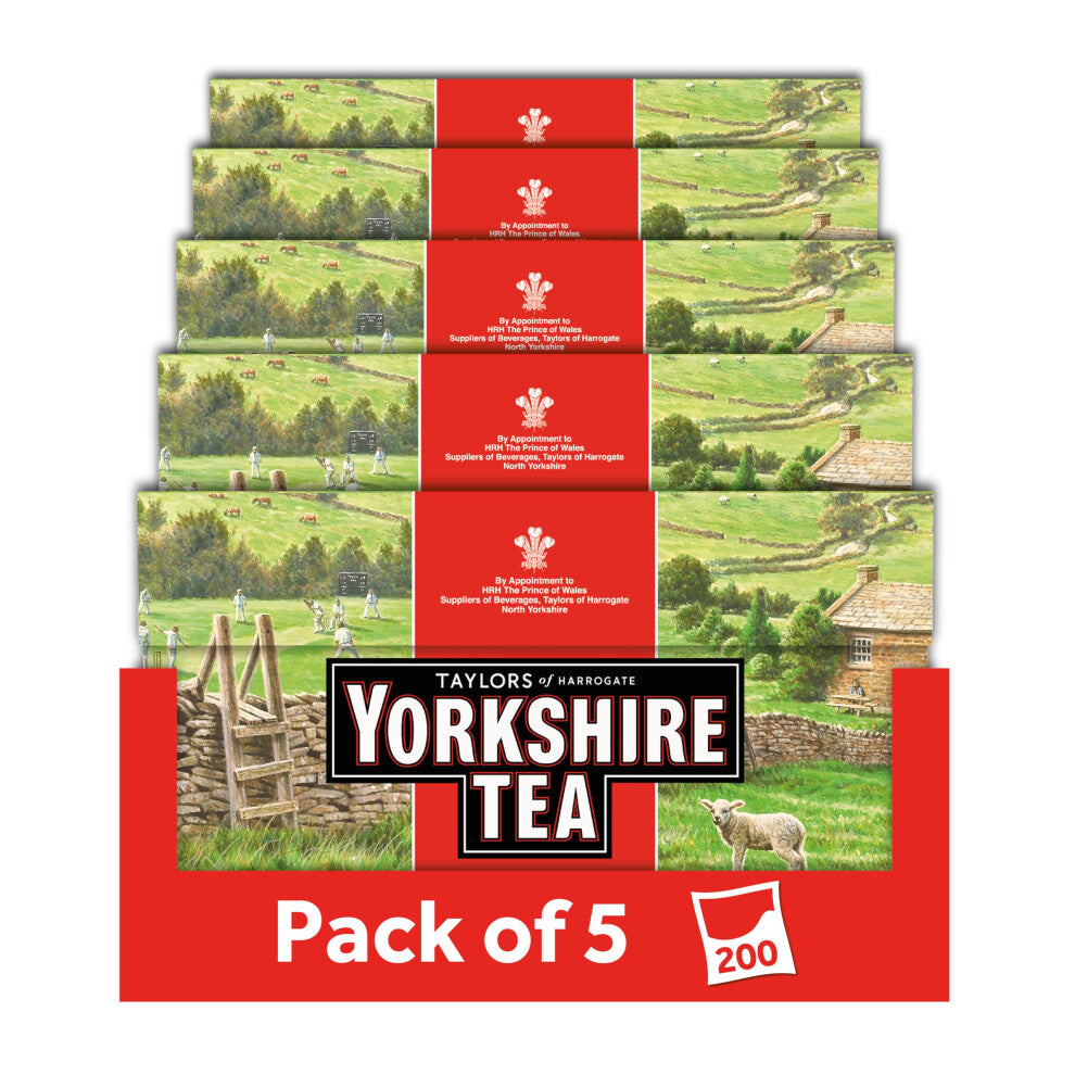 Yorkshire Tea, 5 Boxes of 40 Tea Bags, (Total 200 Bags)