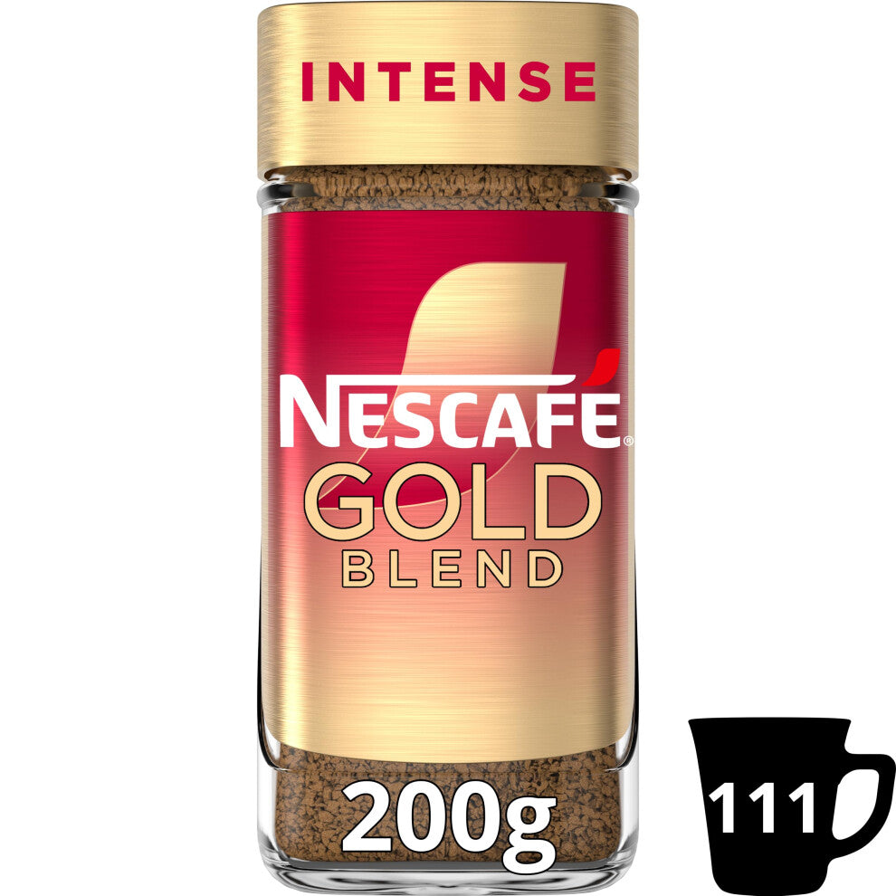 NESCAF? Gold Blend Intense Premium Instant Coffee, Rich Full-Bodied Dark Roasted Arabica and Robusta Coffee, 200g (Pack of 1)