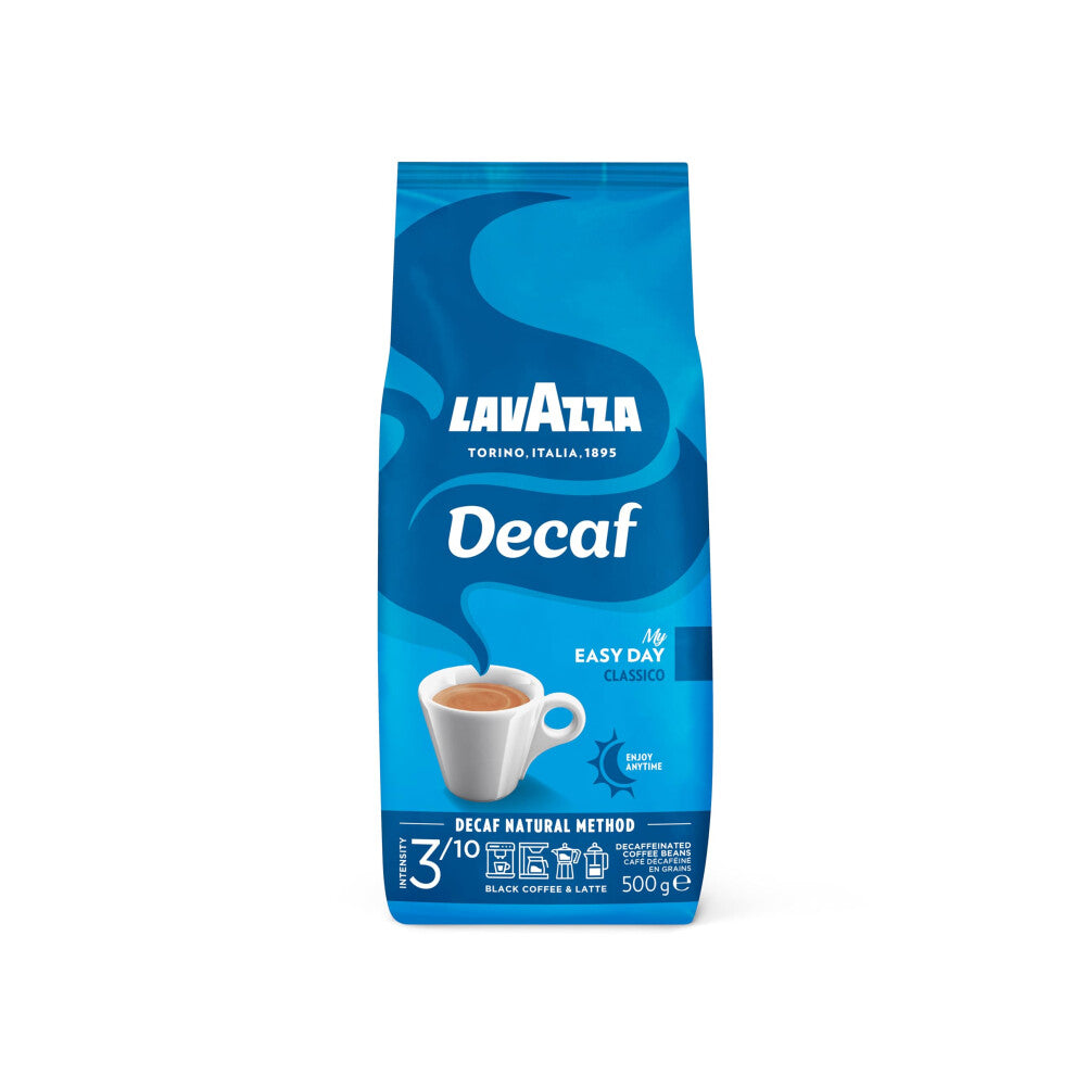 Lavazza, Caff? Decaffeinato, Coffee Beans, Ideal for Espresso or Superautomatic Coffee Machines, Aromatic Notes of Dried Fruits, Arabica and Robusta,