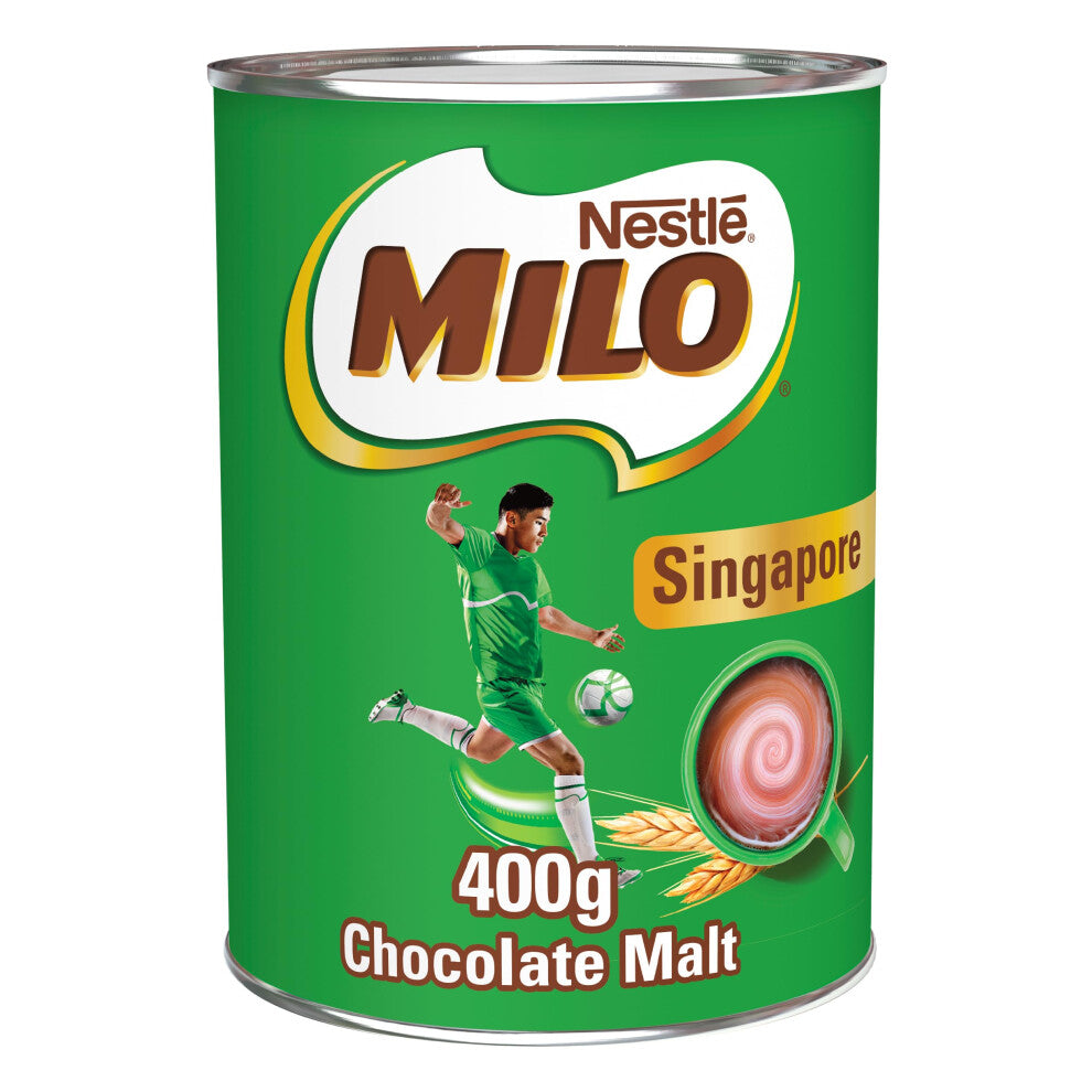 MILO Instant Malt Chocolate Powder Tin 400g - Malt Barley, Milk & Cocoa, Fortified with Vitamins & Minerals, 3.5g Protein per Serving, Halal