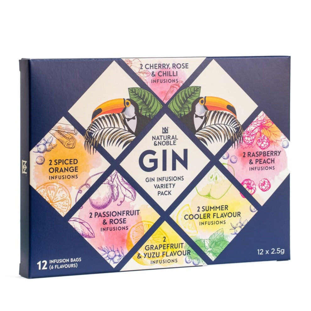 Gin Infusions Variety Gift Pack | Make Your Own Delicious Flavoured Gin | 12 Delicious Infusion Bags for Gin Drinks