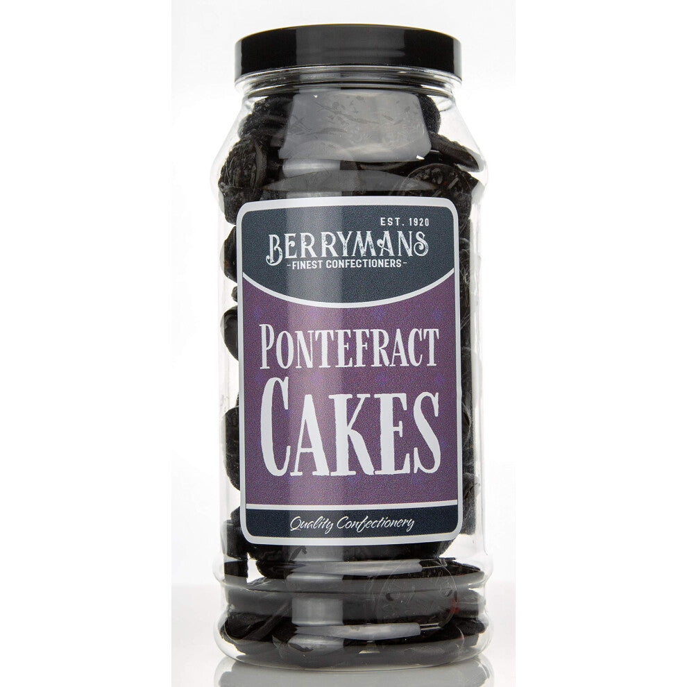 Original Pontefract Cakes Aniseed & Liquorice Gums Retro Sweets Gift Jar By Berrymans Sweet Shop - Classic Sweets, Traditional Taste.