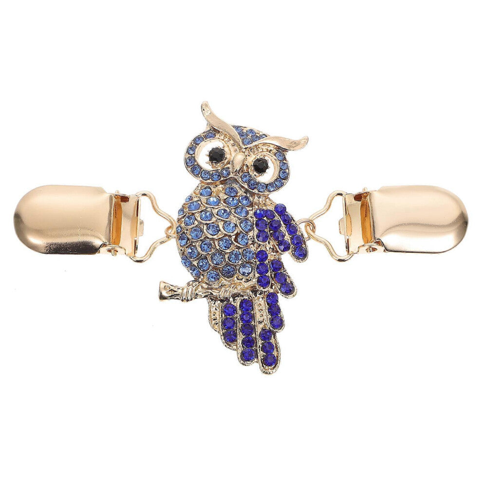 (As show, One size) Owl Design Cardigan Collar Clip Sweater Shawl Clip Shirt Dress Brooch Clip Supply