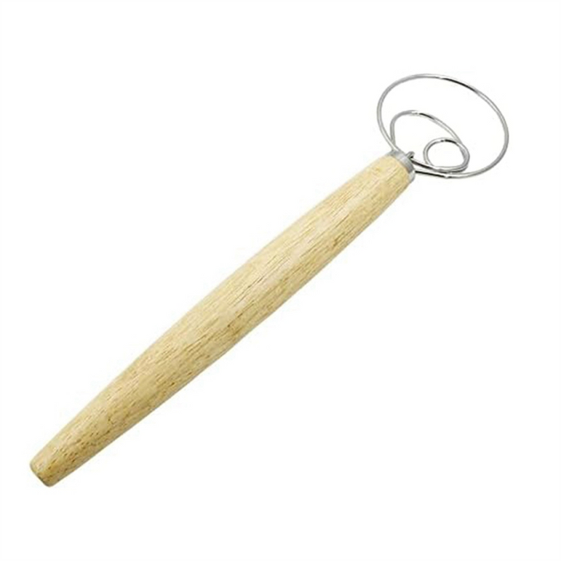 Dough Whisk, 13 Inch Wooden Dutch Whisk for Mixer Hand Tool, Bread