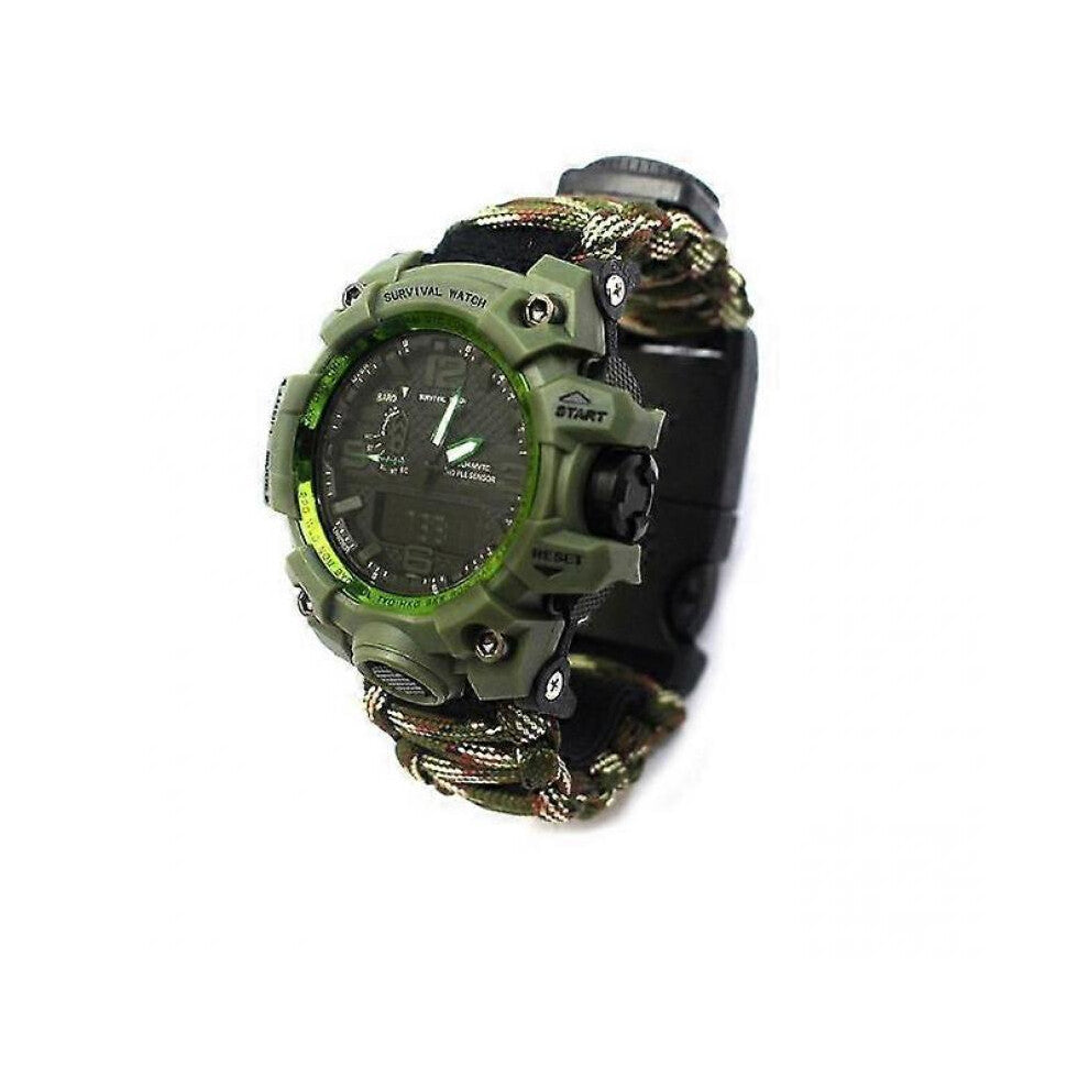 Watch ，Outdoor Survival Watch Waterproof Emergency Gear Compass Whistle Multi-purpose Bracelet