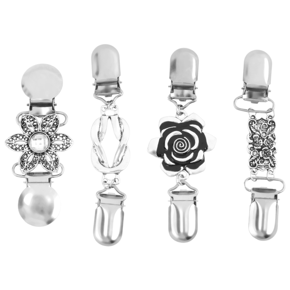 4 Pieces Vintage Sweater Shawl Clips Retro Cardigan Collar Dress Shirt Brooch for Women Girls Wearing