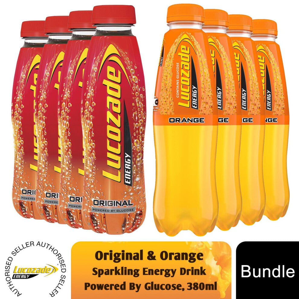 Lucozade Original & Orange Sparkling Energy Drink, 380ml