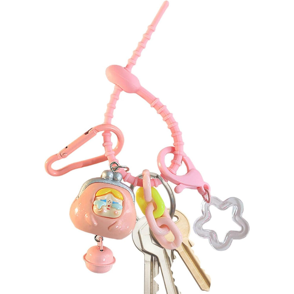 (Pink) Anime Cry Kid Pendant | Cartoon Car Key Pendant,Cartoon Car Key Pendant, Girls Backpack Decoration, Resin Funny Anime Toys for Bag, Tote, Birth