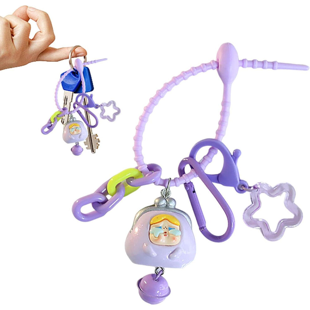 (Purple) Anime Cry Kid Pendant | Cartoon Car Key Pendant,Cartoon Car Key Pendant, Girls Backpack Decoration, Resin Funny Anime Toys for Bag, Tote, Bir