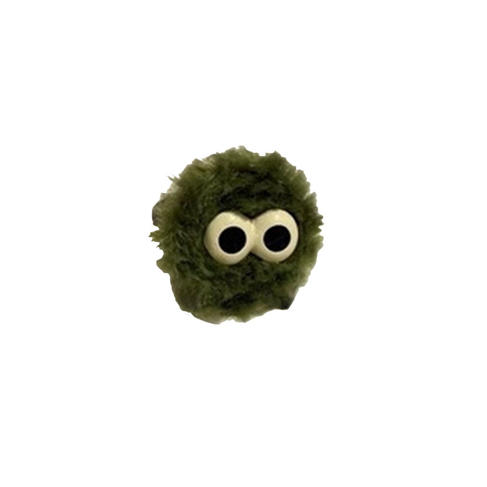 (Green) Ring Cartoon Finger Adorable Furry Ball Women Student Christmas Gift Toys Girl