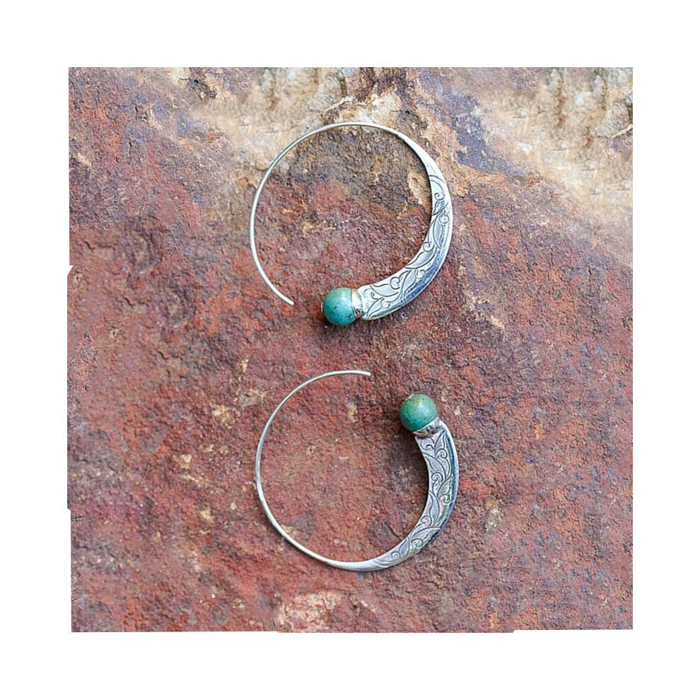 Vintage Jewelry New Turquoise Capricorn Hoop Earrings Stud Gifts Ear Engagement