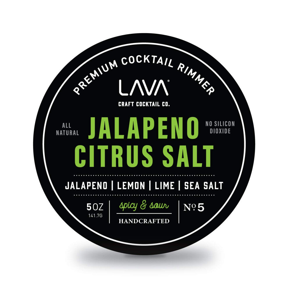 LAVA Premium Jalapeno Citrus Margarita Salt Cocktail Rimmer  All Natural Spicy Margarita Rimmer Salt  Sea Salt Rocks  Real Lime  No Silicon Dioxide  w