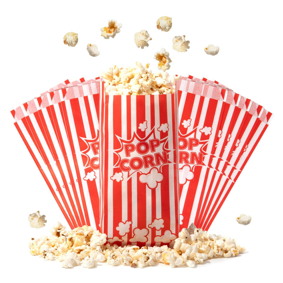Fit Meal Prep 300 Pack Paper Popcorn Bags Individual Servings 1 Oz  Classic Red & White Striped Popcorn Sleeves  Disposable Popcorn Bags Bulk for Part