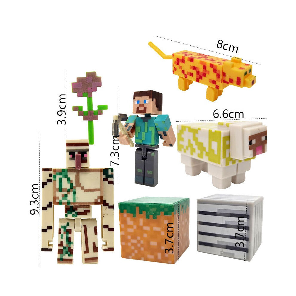 (Iron Golem Suit) Minecraft Theme Building Blocks Assembled Cake Decoration Ins Plugin Party