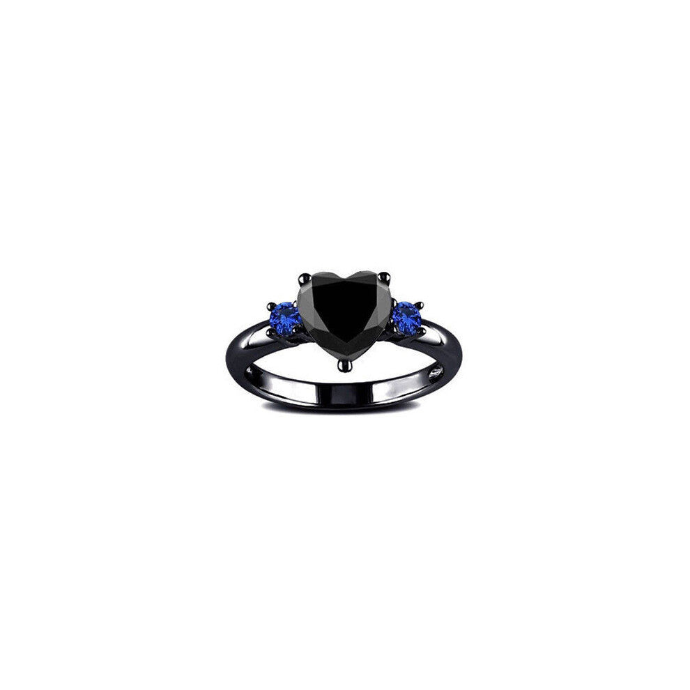 (9) Love Ring Heart Electroplating Gun Black Ring Jewelry Engagement