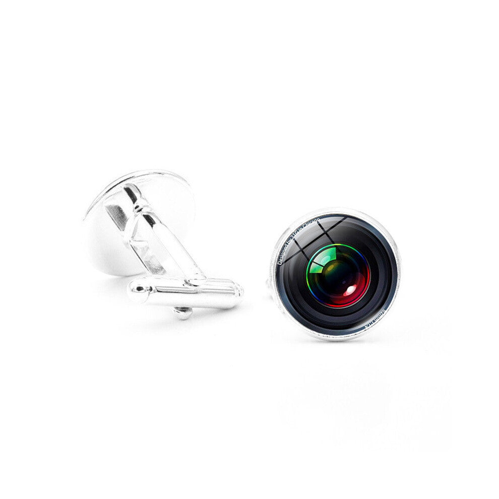 (5) Alloy Camera Modern Lens Cufflinks Suitable For Business Wear And Formal