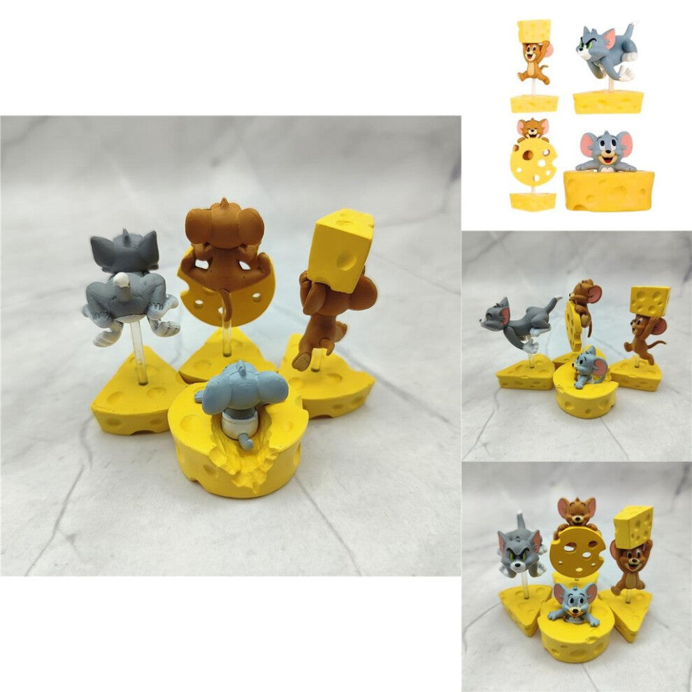 Tom And Playful Jerry Cheese Cake Decorations Pvc Blind Collectible Box Models