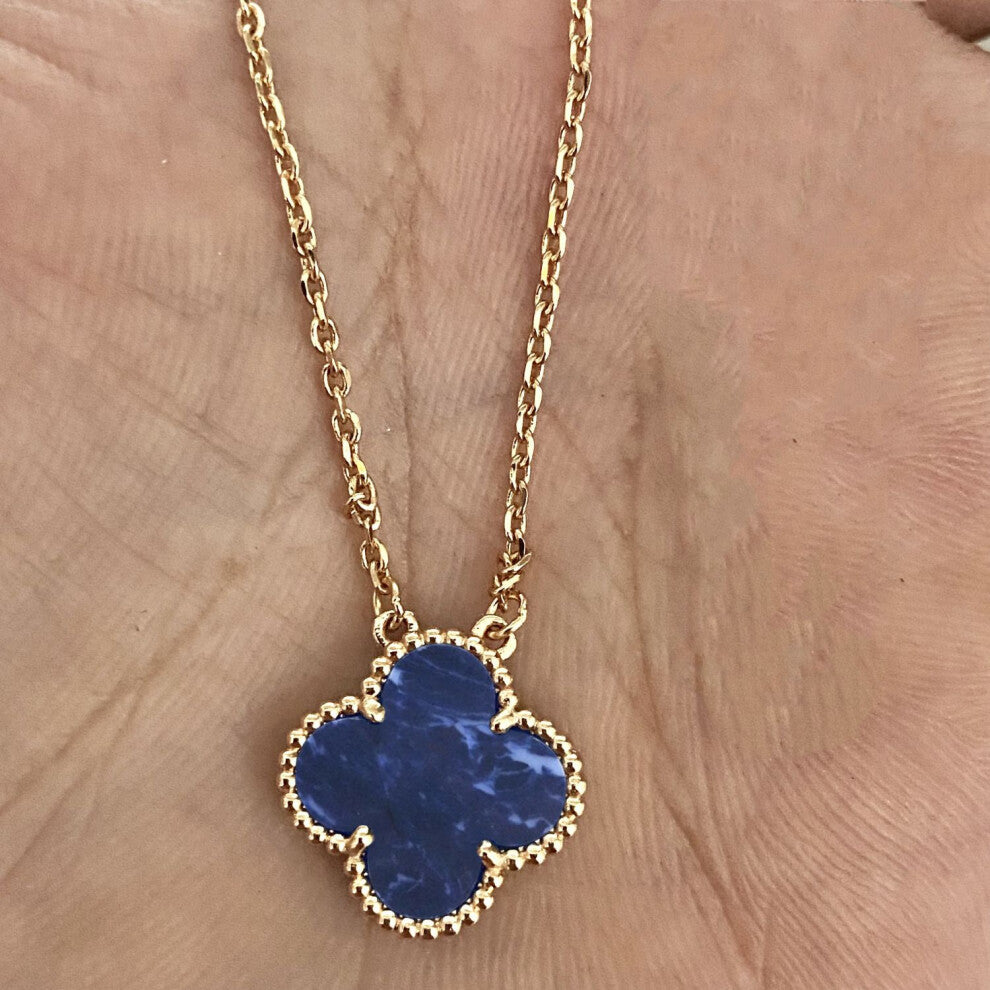 (Rose gold [Peter Stone] necklace) Fashionable 18k four-leaf clover necklace for women, double-sided mother-of-pearl pendant, non-fading, high-end col