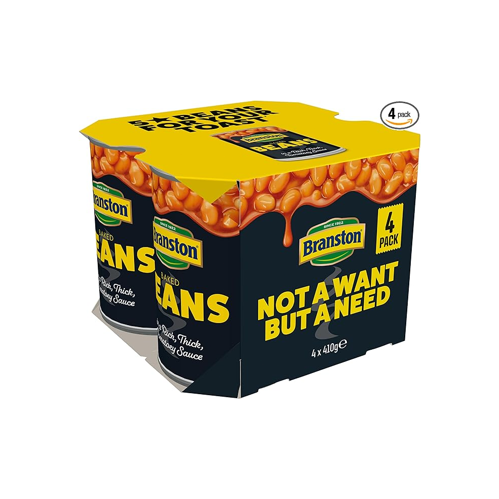 Branston Baked Beans in Tomato Sauce, 410 g (Pack of 4)