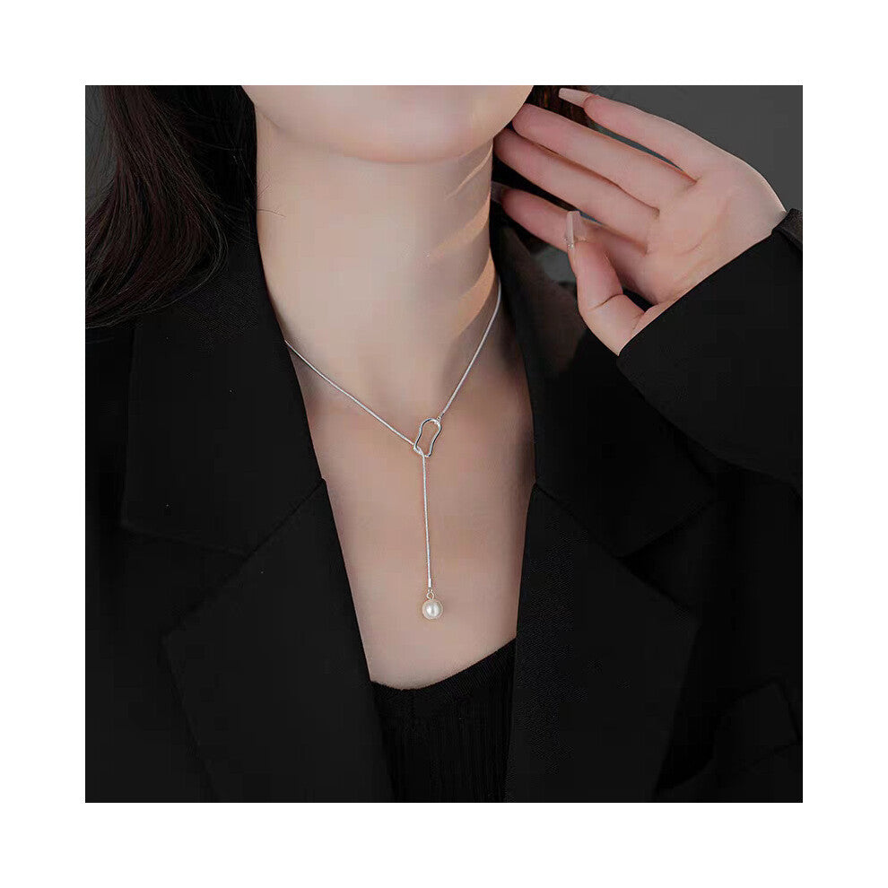 (MY33258) Light luxury design, high-end and fashionable style, collarbone chain, neck chain, sweater chain, bead chain