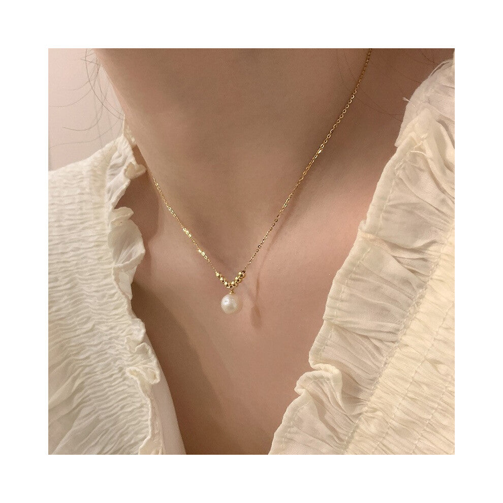 (MY35589) Light luxury design, high-end and fashionable style, collarbone chain, neck chain, sweater chain, bead chain