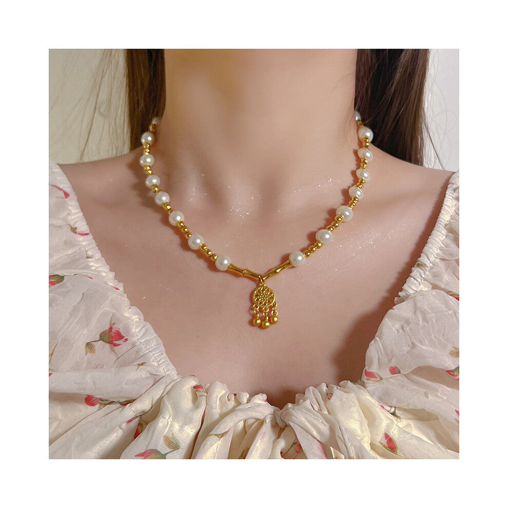 (MY37589) Light luxury design, high-end and fashionable style, collarbone chain, neck chain, sweater chain, bead chain