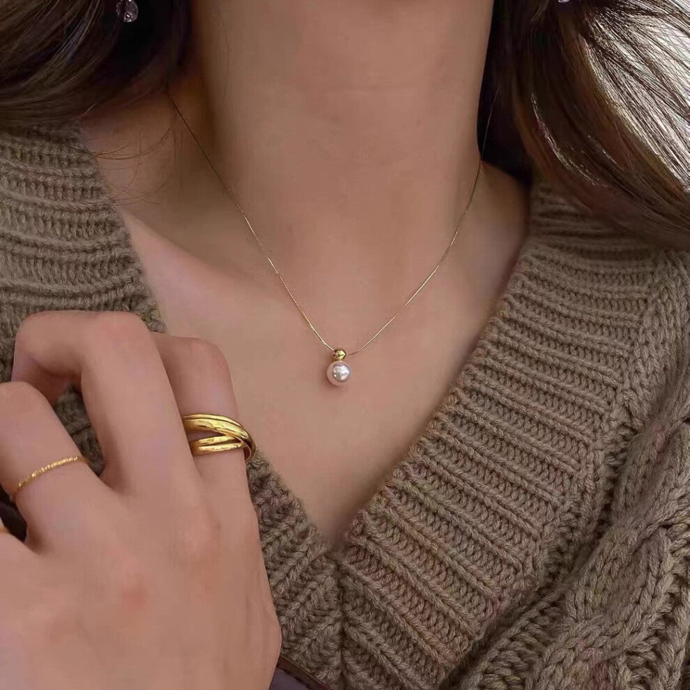 (MY38253) Light luxury design, high-end and fashionable style, collarbone chain, neck chain, sweater chain, bead chain