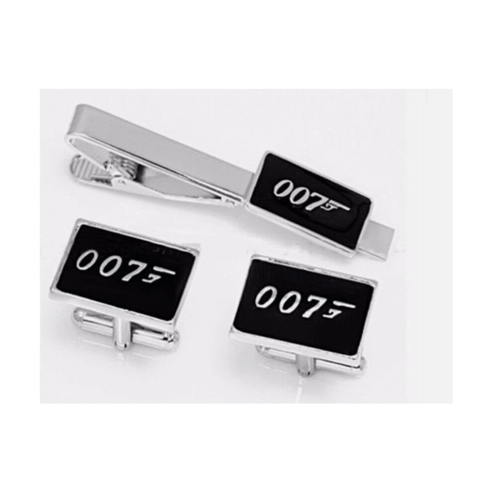 James Bond 007 Tie Pin and Cufflinks Mens Business Shirt
