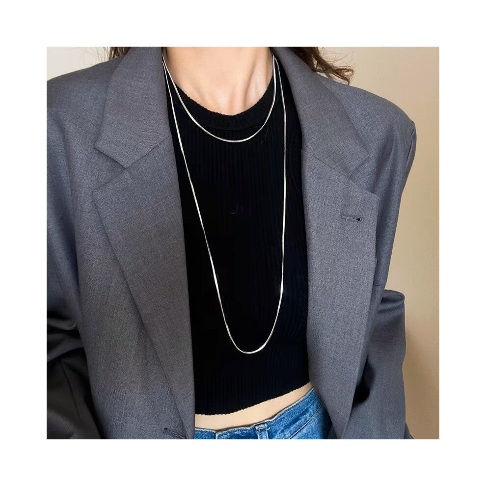 (A187?120cm?) Titanium steel snake bone chain, niche necklace, women's light luxury necklace, high-end collarbone chain, Instagram cold style accessor