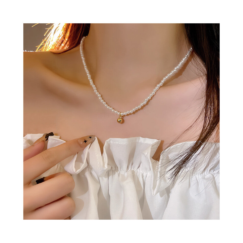 (X1149 gold) Versatile, elegant and high-end bow tie titanium steel collarbone chain and neck chain accessory