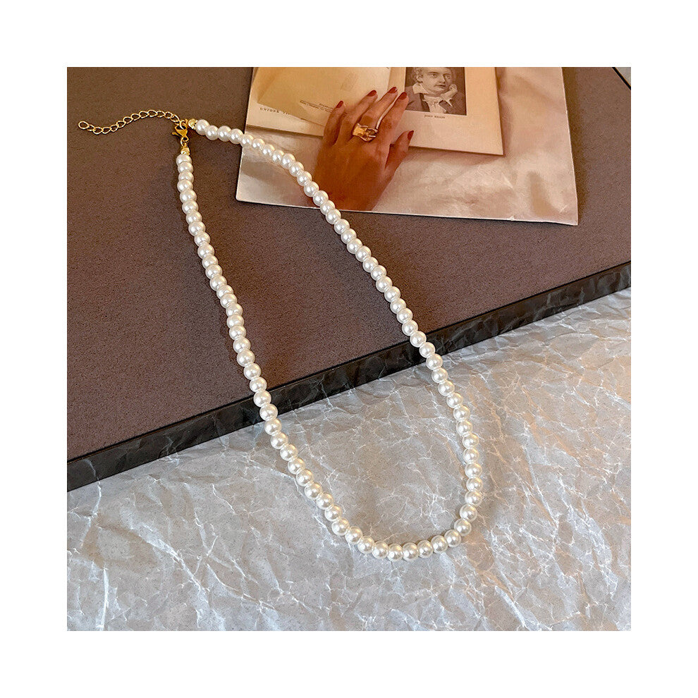 (X1312 gold 6mm) Versatile, elegant and high-end bow tie titanium steel collarbone chain and neck chain accessory