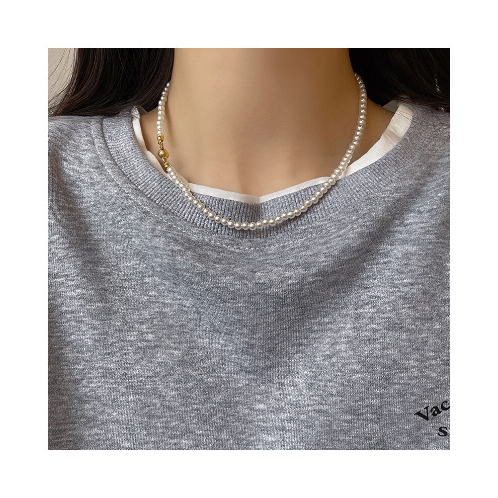 (X1399 gold4mm?(Magnetic snap)) Versatile, elegant and high-end bow tie titanium steel collarbone chain and neck chain accessory