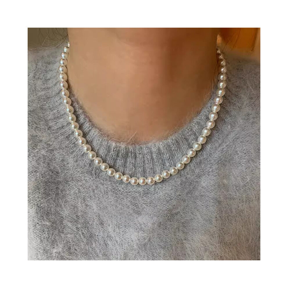 (X1399 gold 6mm(Magnetic snap)) Versatile, elegant and high-end bow tie titanium steel collarbone chain and neck chain accessory