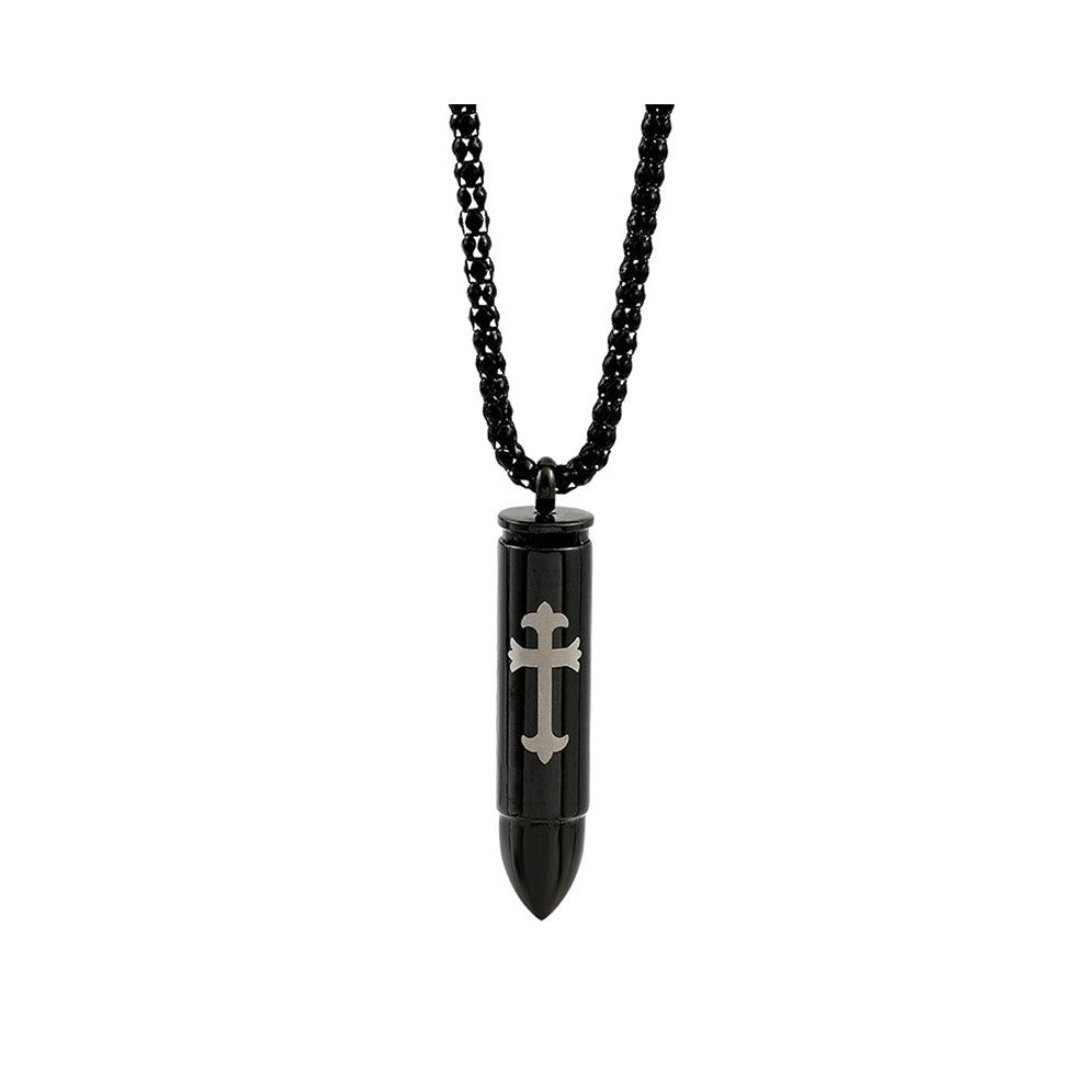 (Style C) Flag American Cat Claw Print Necklace Stainless Steel Bullet Head Pendant Gift