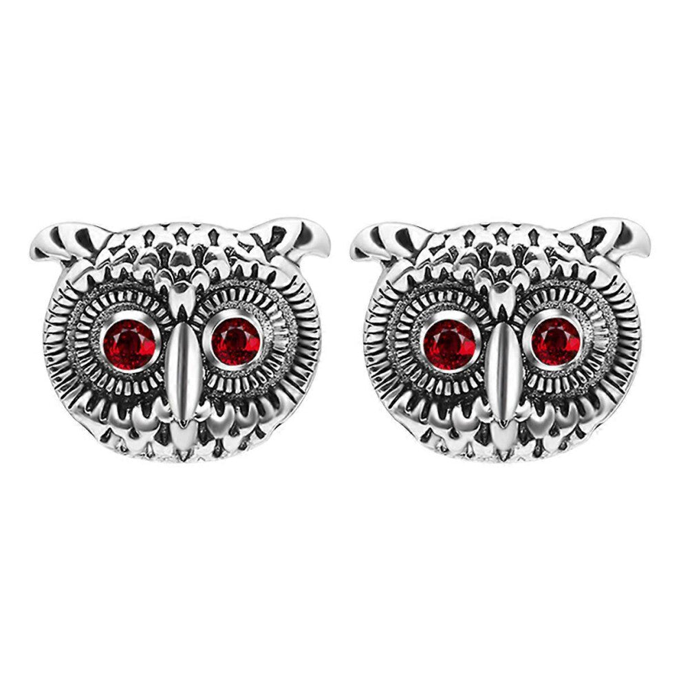 (As show, One size) 1 Pair Owl Shape Cufflinks Animal Cuff Links Button for Men Business Shirts Suit