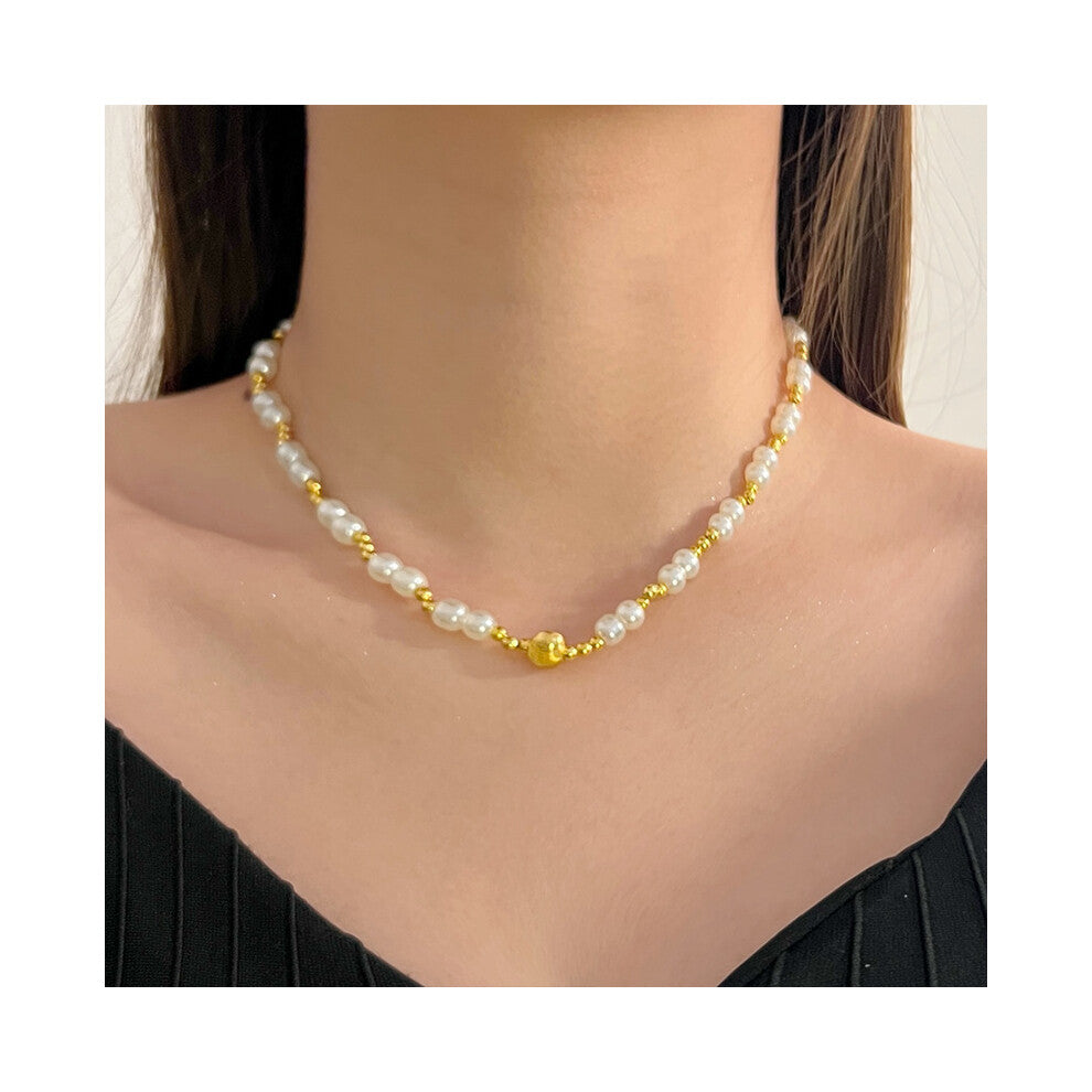 (MY37569) Ins-style pearl necklace, versatile for women, niche design, high-end, light luxury, collarbone chain, heart pendant accessory