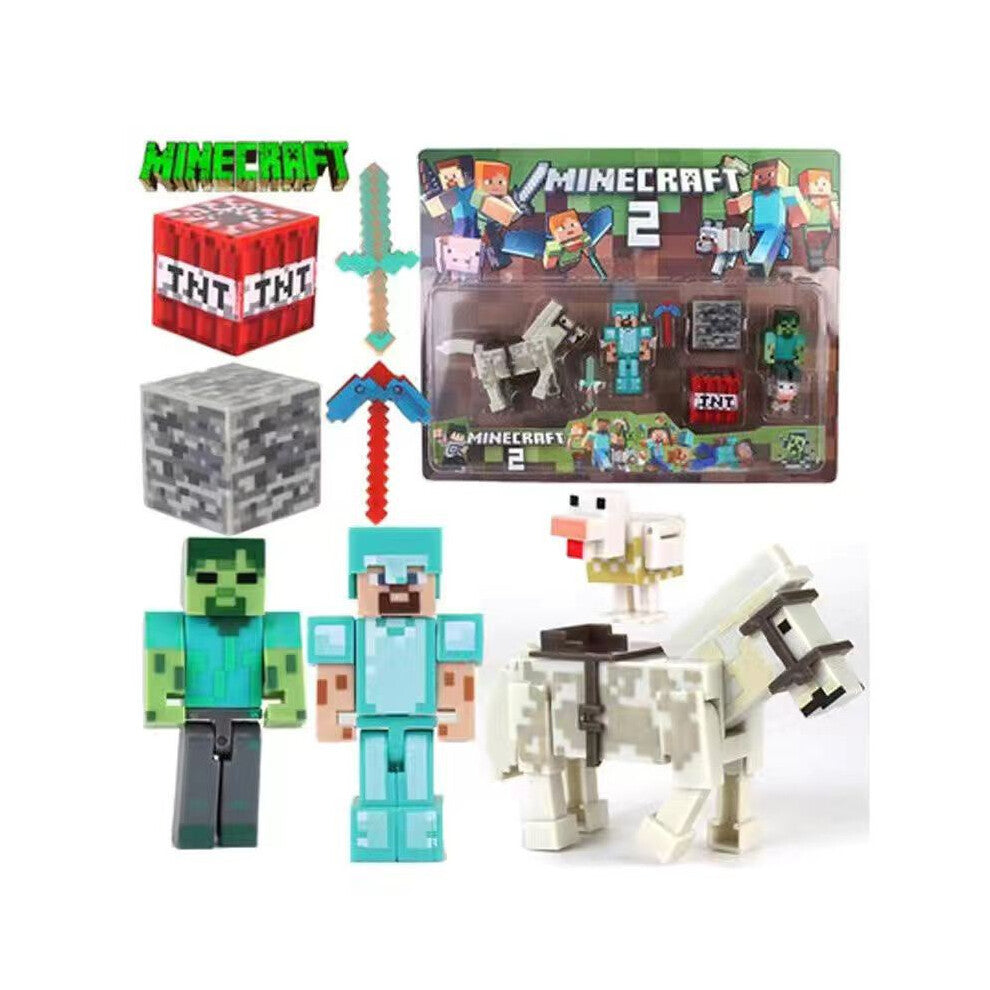 (Diamonds, OPP) Minecraft Creeper Themed Building Block Assembly Cake Decoration Party Plugin