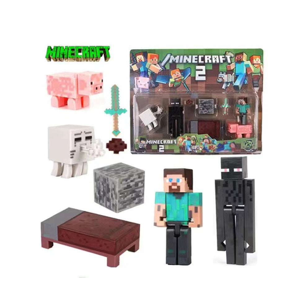 (Black, OPP) Minecraft Creeper Themed Building Block Assembly Cake Decoration Party Plugin