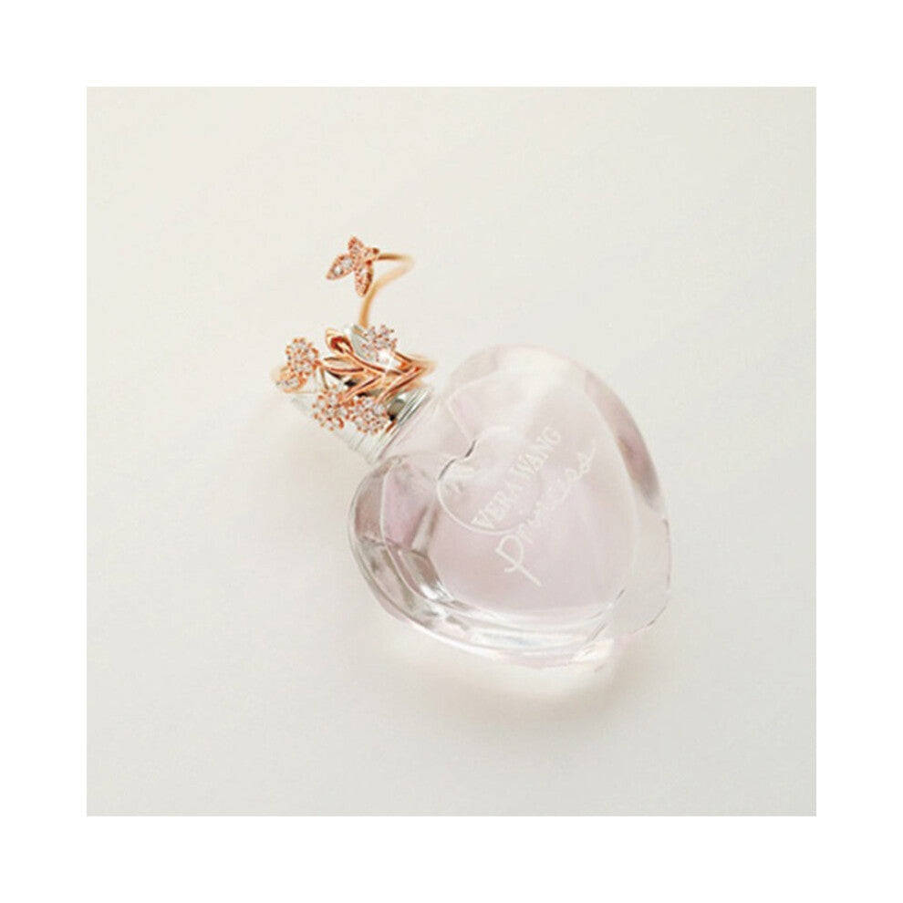 (RoseGold) Womens Fashion Adjustable Size Butterfly Threes Engagement Ring Gift Ring