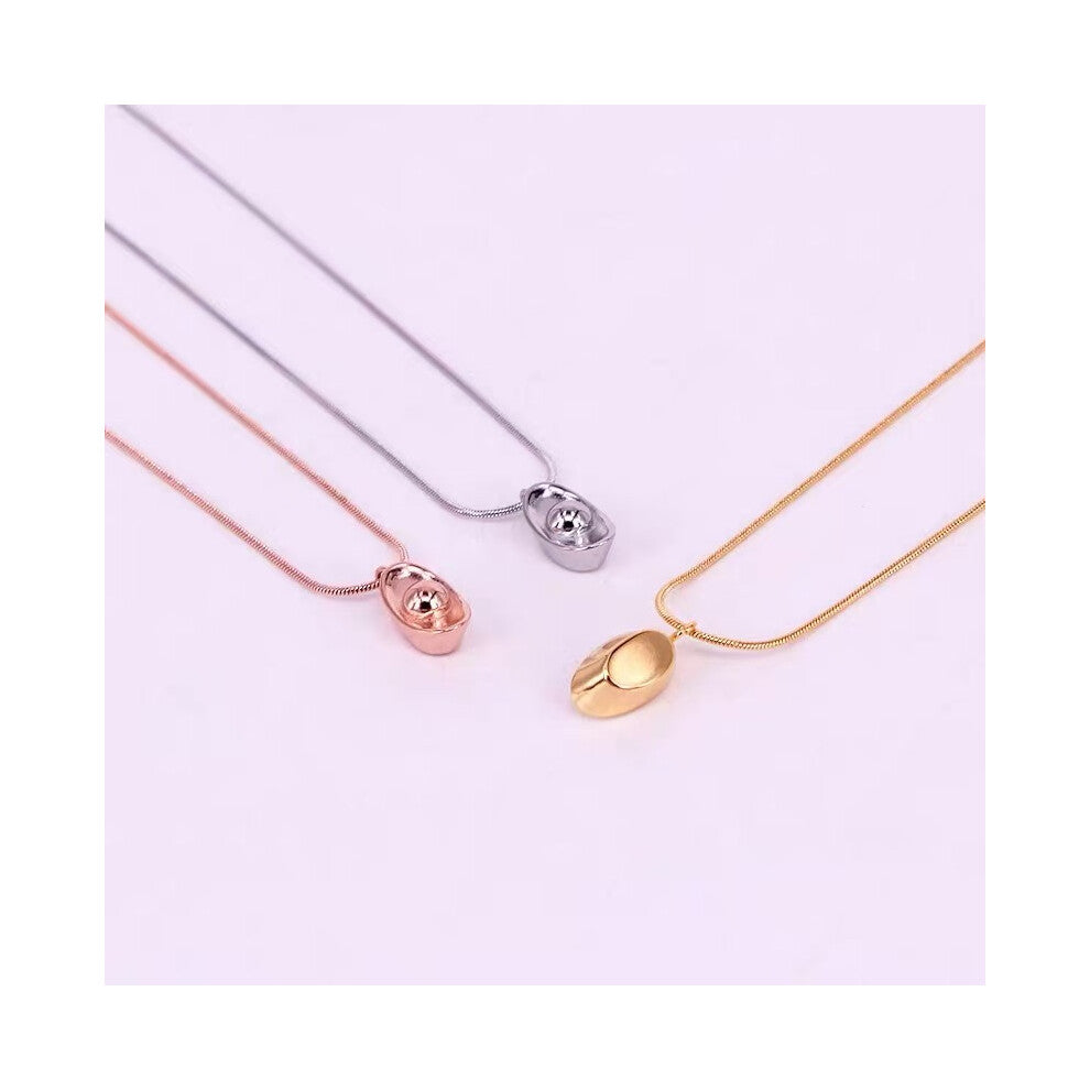 (A golden ingot necklace) A red, black and white swan necklace for women, 18K real gold electroplated and diamond-encrusted collarbone chain, elegant