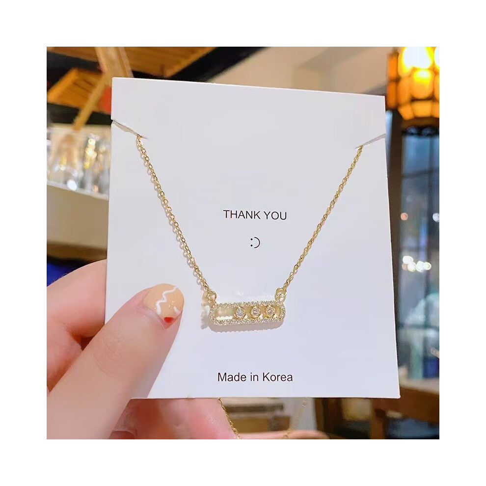 (Golden diamond-encrusted necklace) A red, black and white swan necklace for women, 18K real gold electroplated and diamond-encrusted collarbone chain