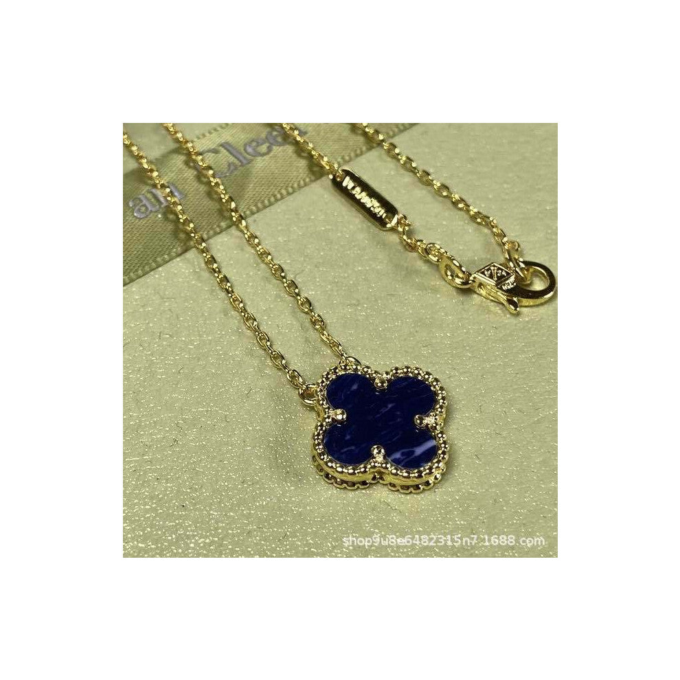 (Golden [Peter Stone] necklace, CNC buckle version) Four-leaf clover necklace, red chalcedony, white mother-of-pearl, four-leaf clover necklace, colla