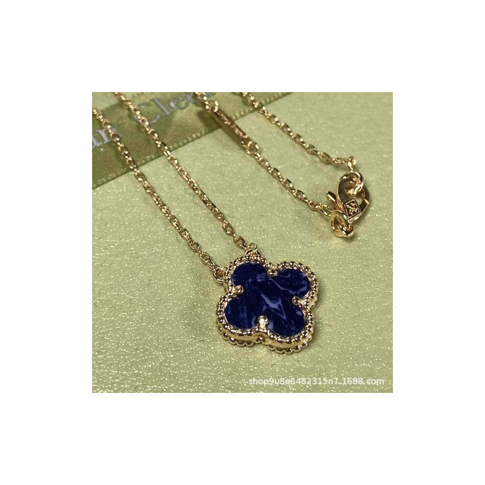 (Rose gold [Peter Stone] necklace, CNC buckle version) Four-leaf clover necklace, red chalcedony, white mother-of-pearl, four-leaf clover necklace, co