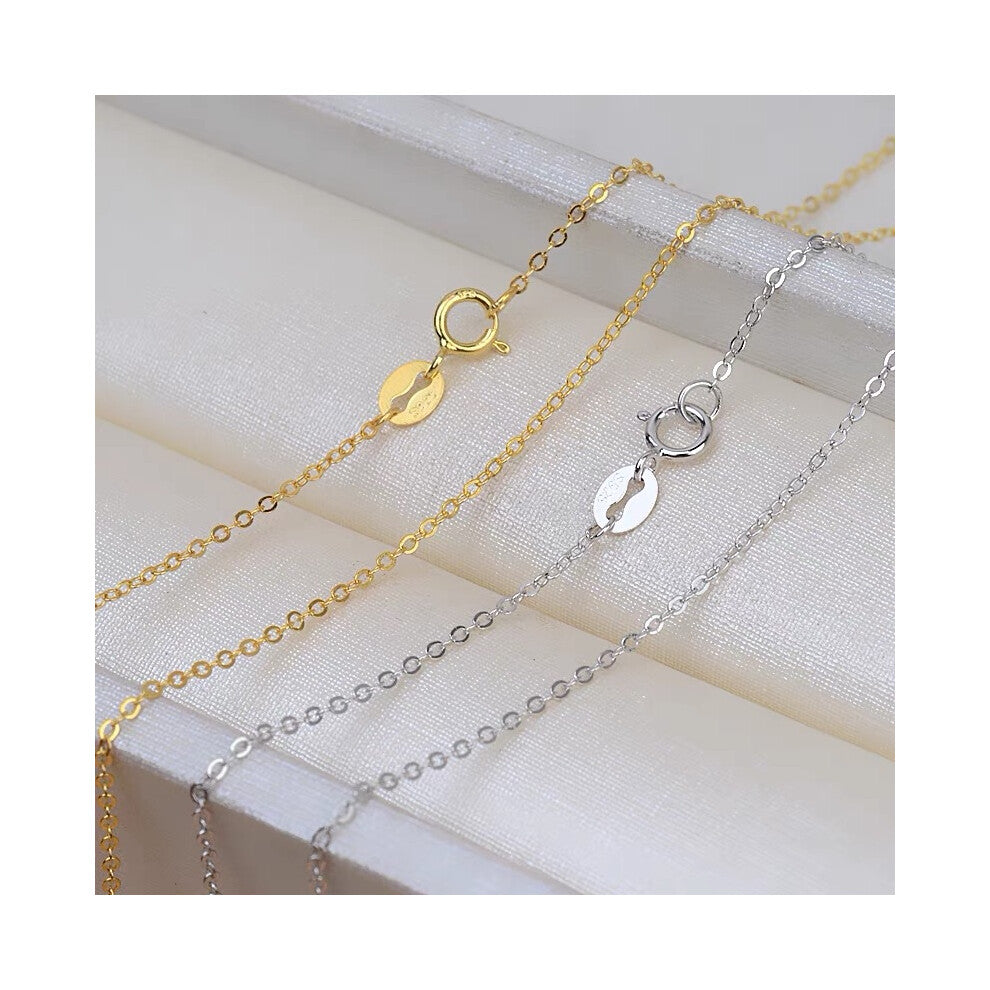 (Silver, 925 silver O-shaped chain (about 0.62 grams)) S925 sterling silver cross-shaped chain, O-shaped chain, bare chain, DIY, versatile collarbone