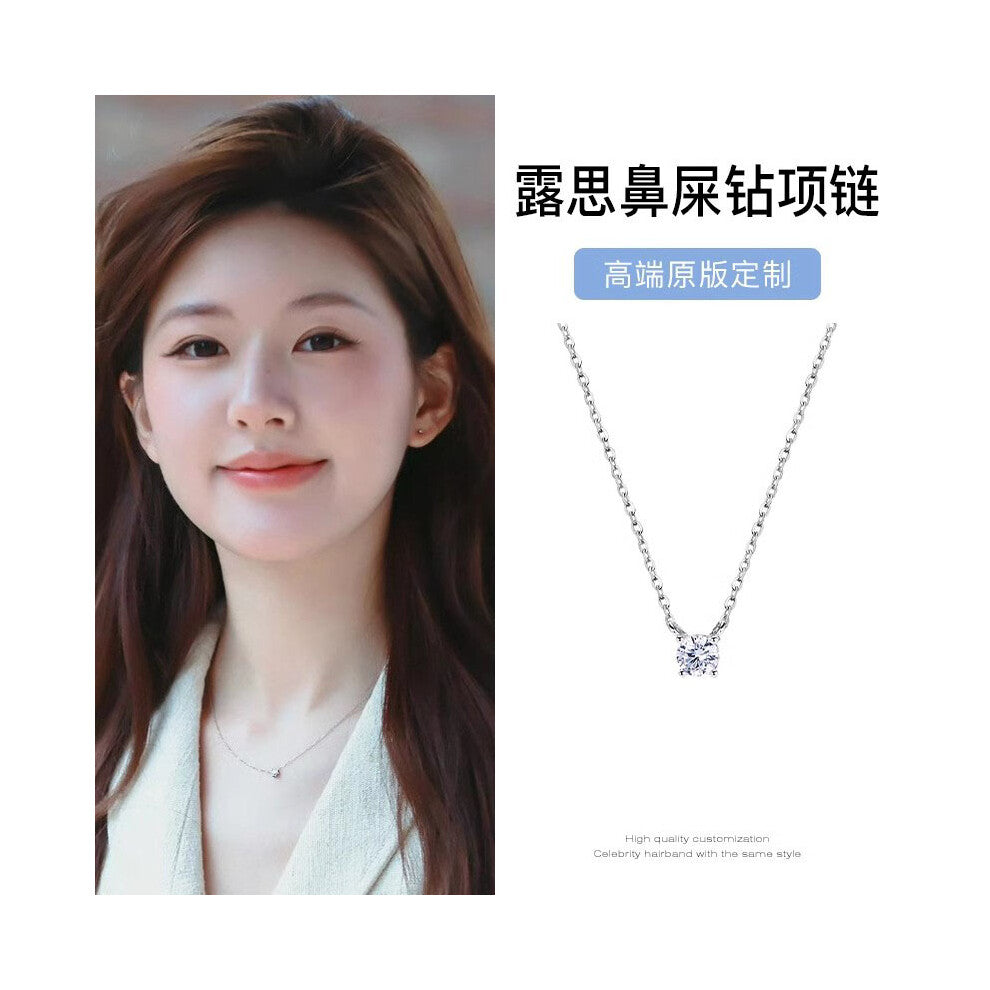 (X700 Silver # Bestseller Rhinestone Necklace) This high-end, light luxury necklace features a spicy girl pearl collarbone chain with a fashionable an