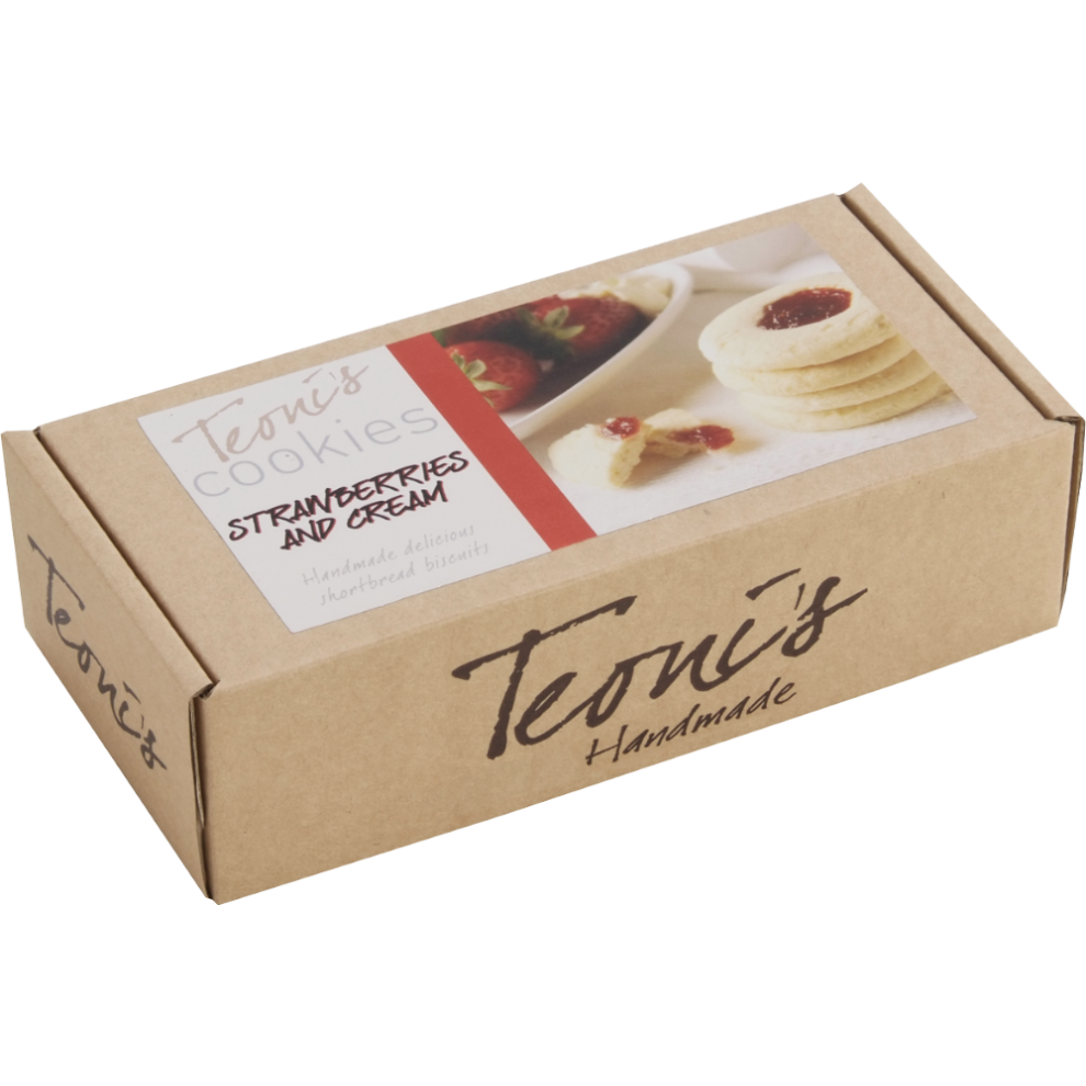 Teoni's Strawberries & Cream Butter Shortbread Biscuits 170G