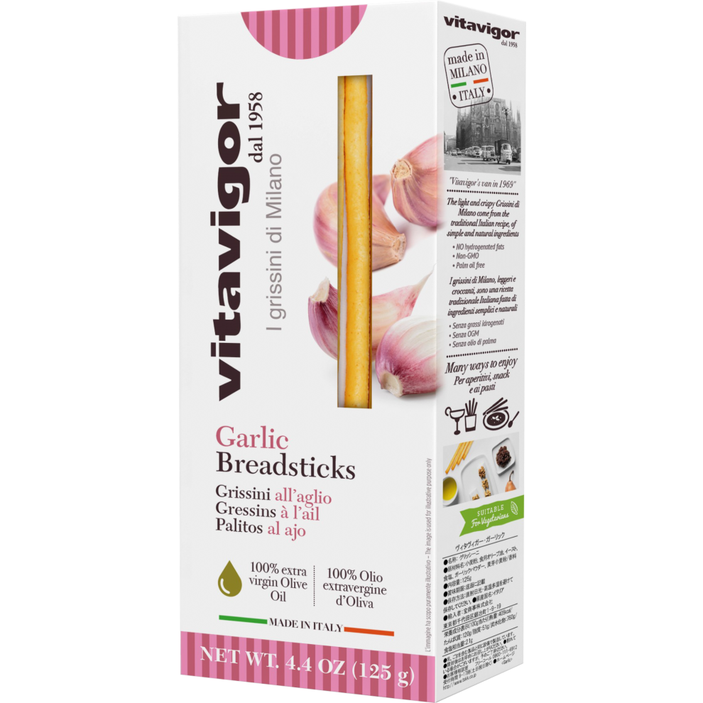 Vita Vigor Grissini Breadsticks - Garlic 125G