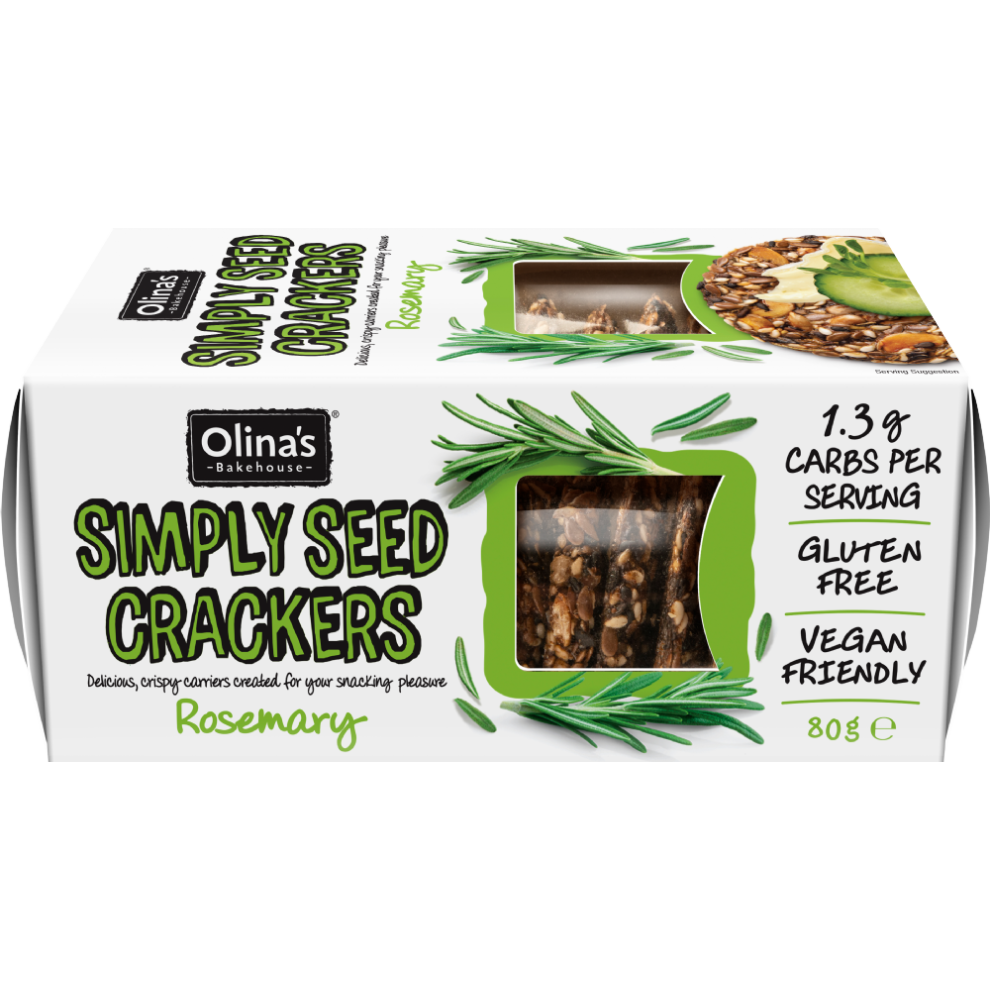 Olina's Bakehouse Gluten Free Simply Seed Crackers - Rosemary 80G