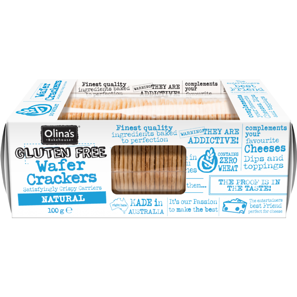 Olina's Bakehouse Gluten Free Wafer Crackers - Natural 100G