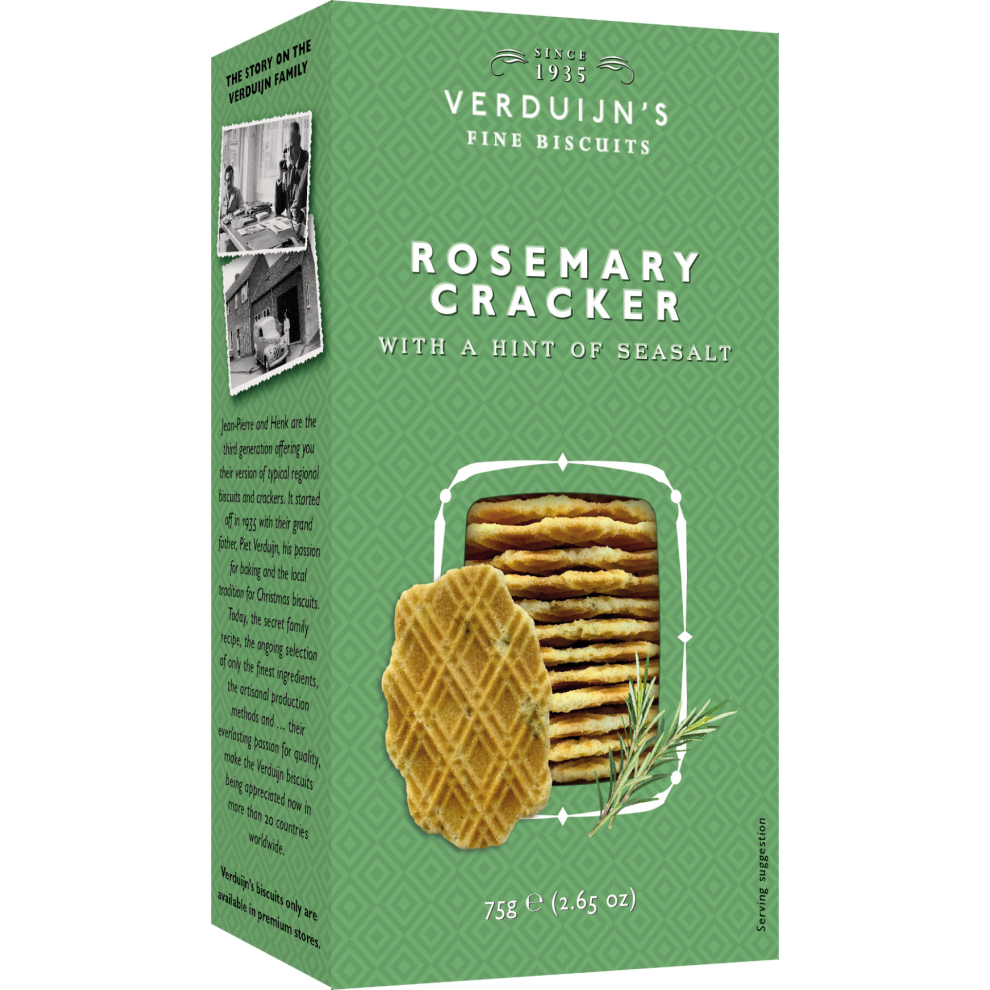 Verduijn's Rosemary Crackers With Sea Salt 75G